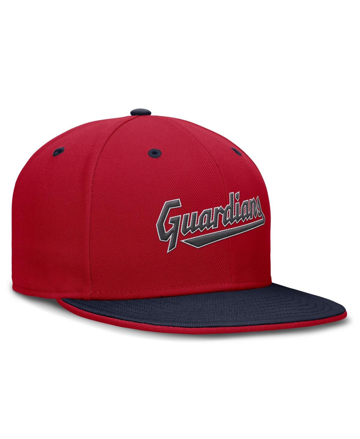 Nike Men's Red/navy Cleveland Guardians True Primetime Two-tone Performance Fitted Hat In Red