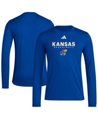 adidas - Men's&nbsp;Royal Kansas Jayhawks Locker On-Court In the Fade Long Sleeve T-Shirt
