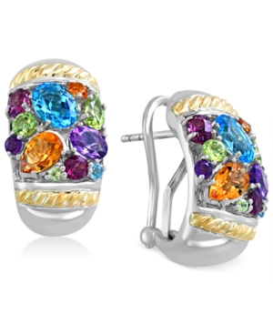 image of Effy Multi-Stone Earrings (4-7/8 ct. t.w.) in 18k Gold and Sterling Silver