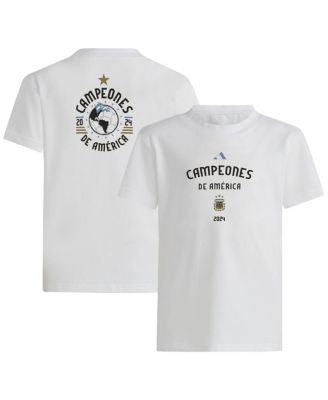 adidas - Big Boys and Girls White Argentina National Team 2024 Copa America s T-Shirt