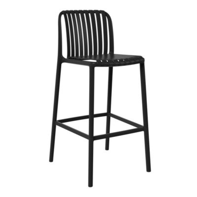29.5" Outdoor Modern Plastic Patio Bar Height Stools (Set of 2)