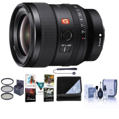 FE 24mm F/1.4 GM (G Master) E Mount Lens - Bundle With 67mm Filter Kit, Lens Wrap, Capleash II, Cleaning Kit, PC Software Package