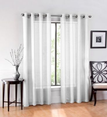 Ultra Luxurious Elegant Sheer Grommet Single Curtain Panel - 54 in. W x 84 in. L, White