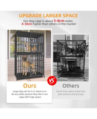 Two-tier Stackable XL Dog Cage with Casters and Tray