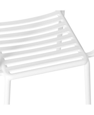Outdoor Stackable Polypropylene Plastic Resin Dining Armchairs (Set of 4)