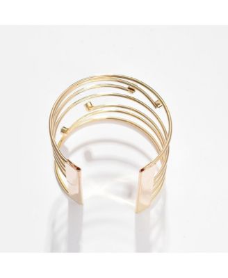 Women's Lined Stone Cuff Bracelet