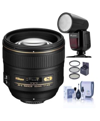 85mm for 1.4G IF AF-S NIKKOR Lens, Bundle with Flashpoint Zoom Li-on X R2 Flash Speedlight for Nikon, ProOptic 77mm Filter Kit, Cleaning Kit