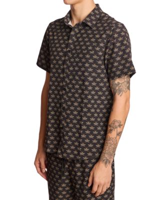 Men's Gilby Slim Fit Short Sleeve Printed Button-Front Swim Shirt