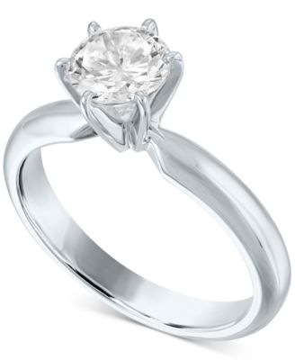 GIA Certified Diamonds - GIA Certified Diamond Solitaire Engagement Ring (1 ct. t.w.) in 14k White Gold