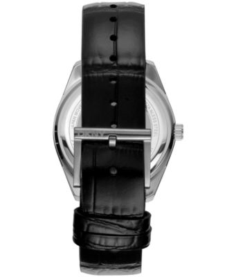 Men's Modernist Classics Dark Blue Leather Strap Watch, 40mm