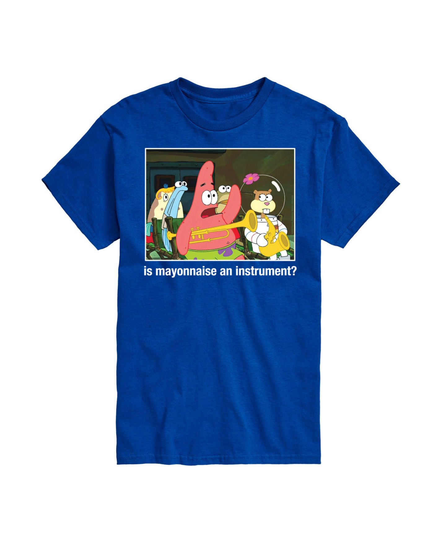 Мужская футболка AIRWAVES SpongeBob SquarePants Is Mayonnaise an Instrument Short Sleeve, цвет: Синий — фото 1