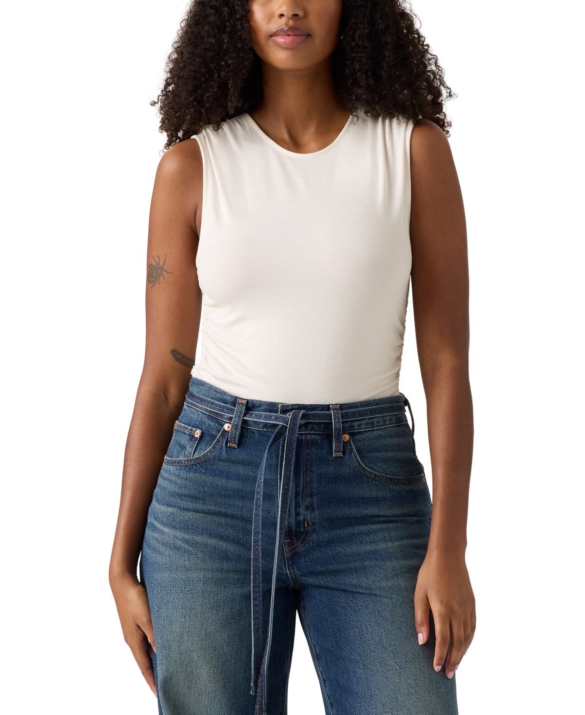 Levi's Premium Women's Crystal Ruched Sleeveless Top