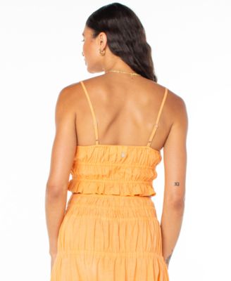 Juniors' Sunset Mist Cotton Square-Neckline Top