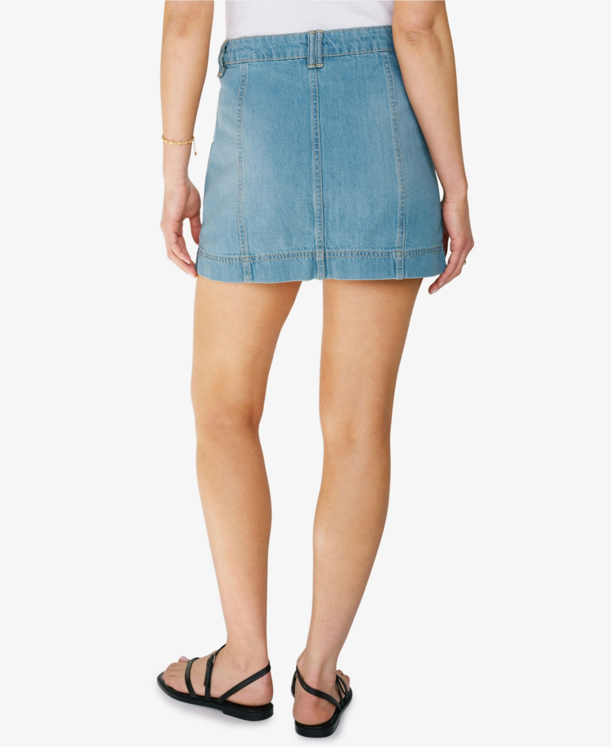 Shop Sanctuary Women's All Buttoned Up Denim Mini Skirt In Dream Team