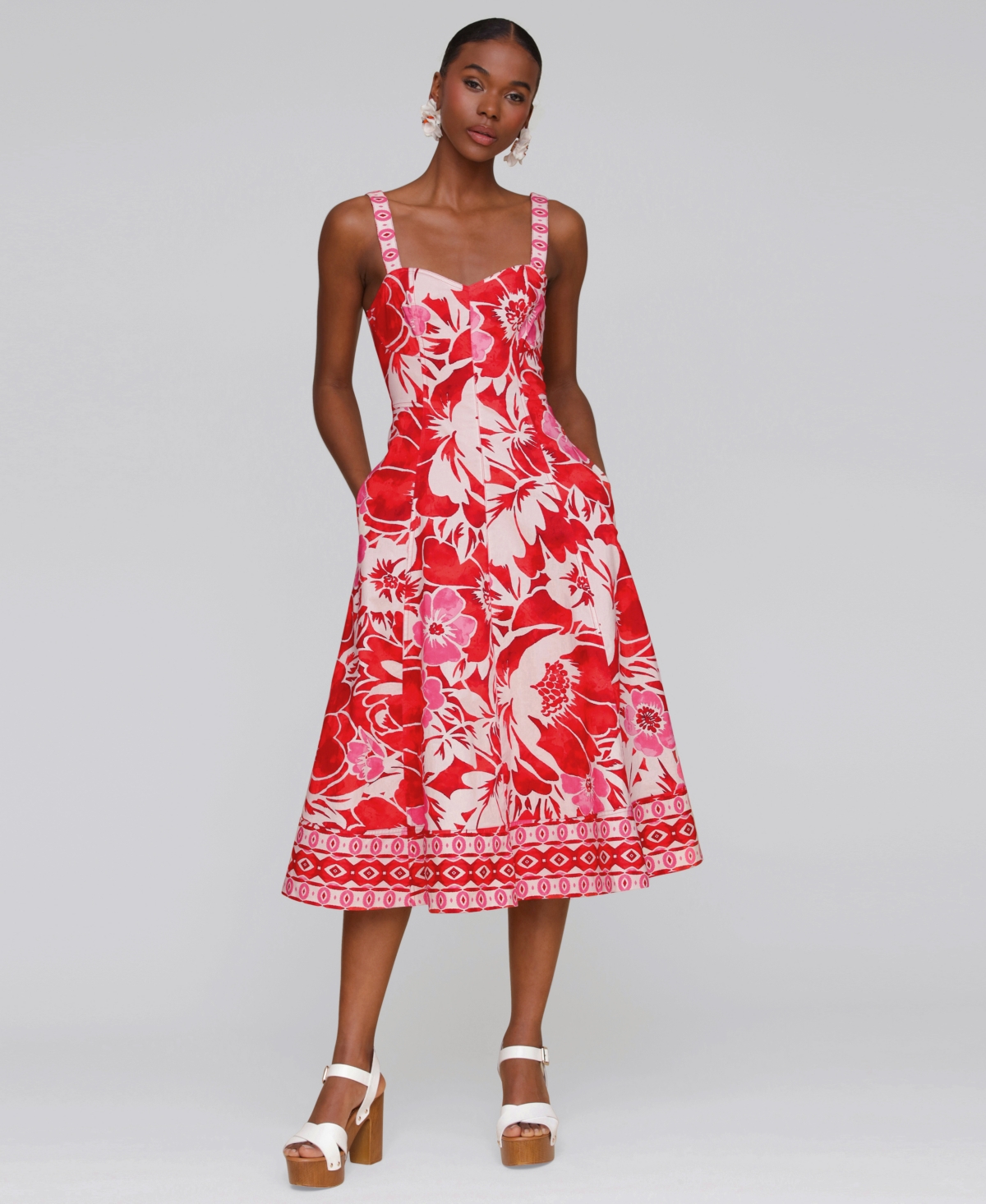 Avec Les Filles Women's Fit & Flare Floral-print Dress