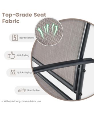 Set of 2 Outdoor Metal Glider Armchairs with Weather-resistant Fabric