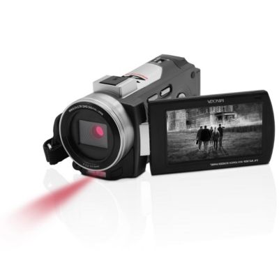 MN2K50NV 2.7K QHD 48MP 3" Touchscreen Night Vision Camcorder, Black
