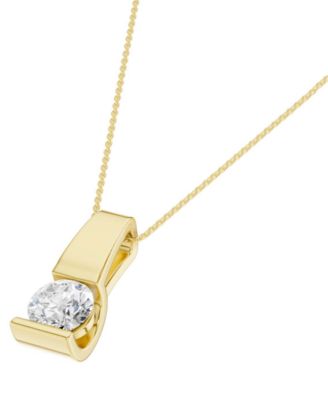 Diamond Tapered Bar Pendant Necklace (1/4 ct. t.w.) in 14k Yellow Gold, 16" + 2" extender