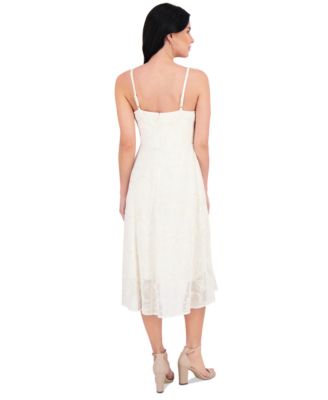 Women's Ruffled Lace High-Low Midi Dress