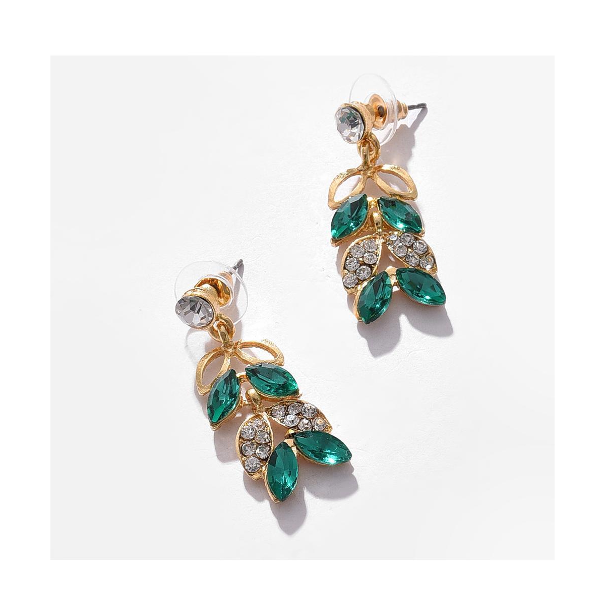 Sohi Women's Gold Plated Designer Stone Jewellery Set In Green