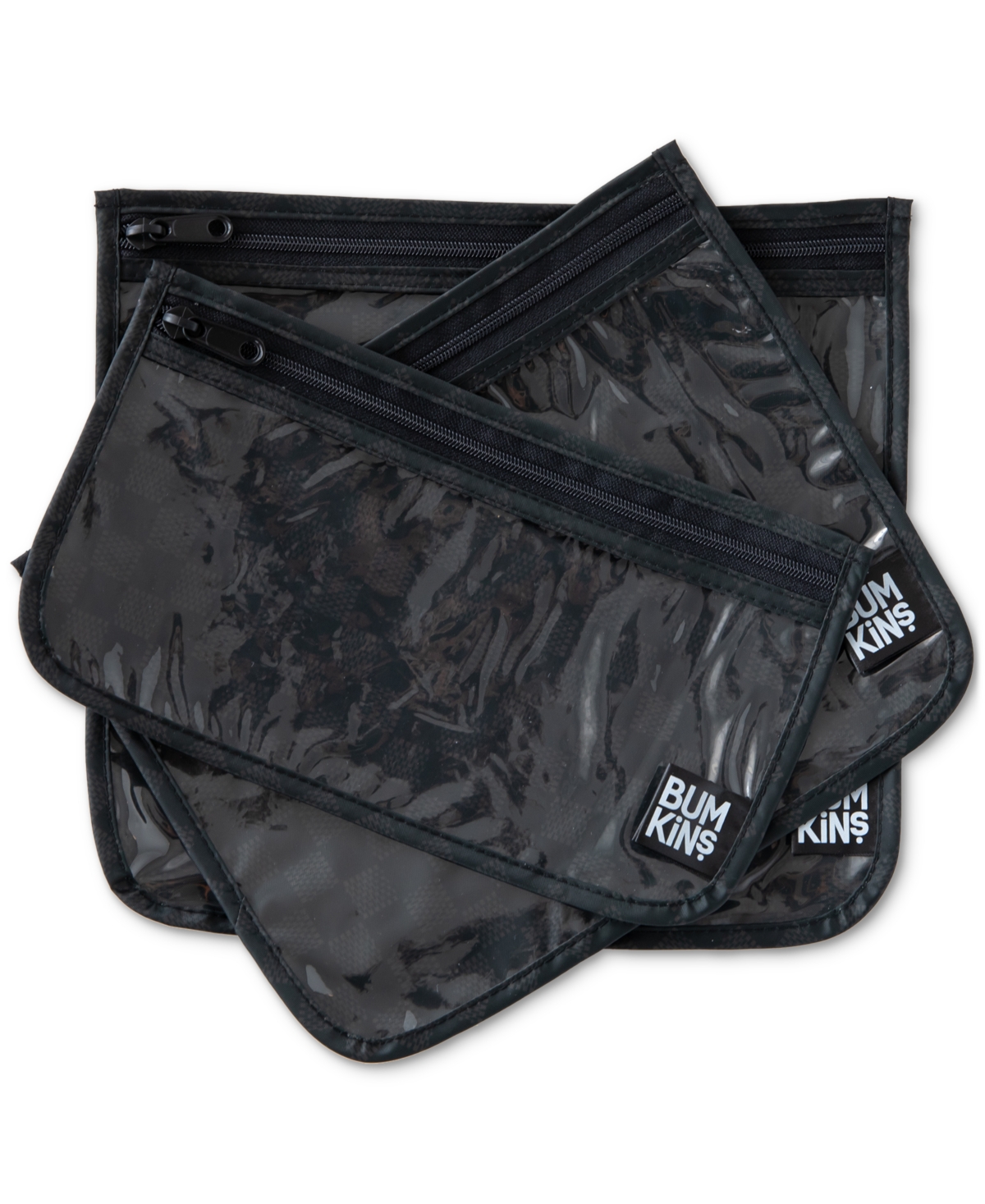 Bumkins Rich And Bougee Clear Travel Bags, 3 Pack In Black