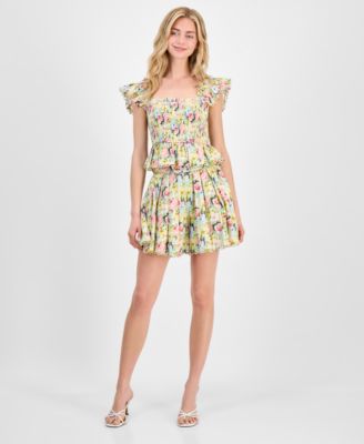 Women's Cairo Cotton Smocked Floral Top