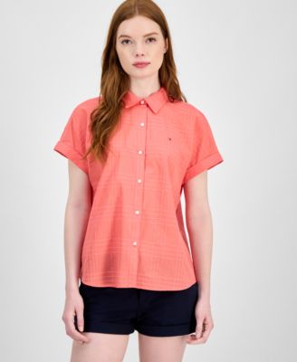 Tommy Hilfiger - Women's Dobby Cotton Modern Camp Shirt