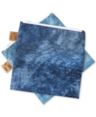 Bumkins Denim-Print Large Snack Bags, 2 Pack