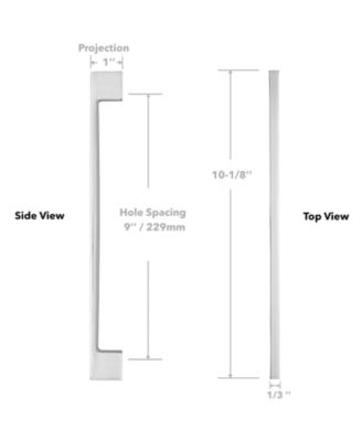 5 Pack Solid Kitchen Cabinet Pulls Handles (9" Hole Centers) - Modern Thin Profile Drawer/Door Hardware - Style M255 - Polished Chrome