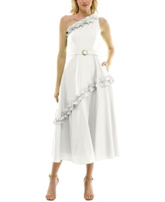 Taylor - Women's Ruffled A-Line One-Shoulder Dress