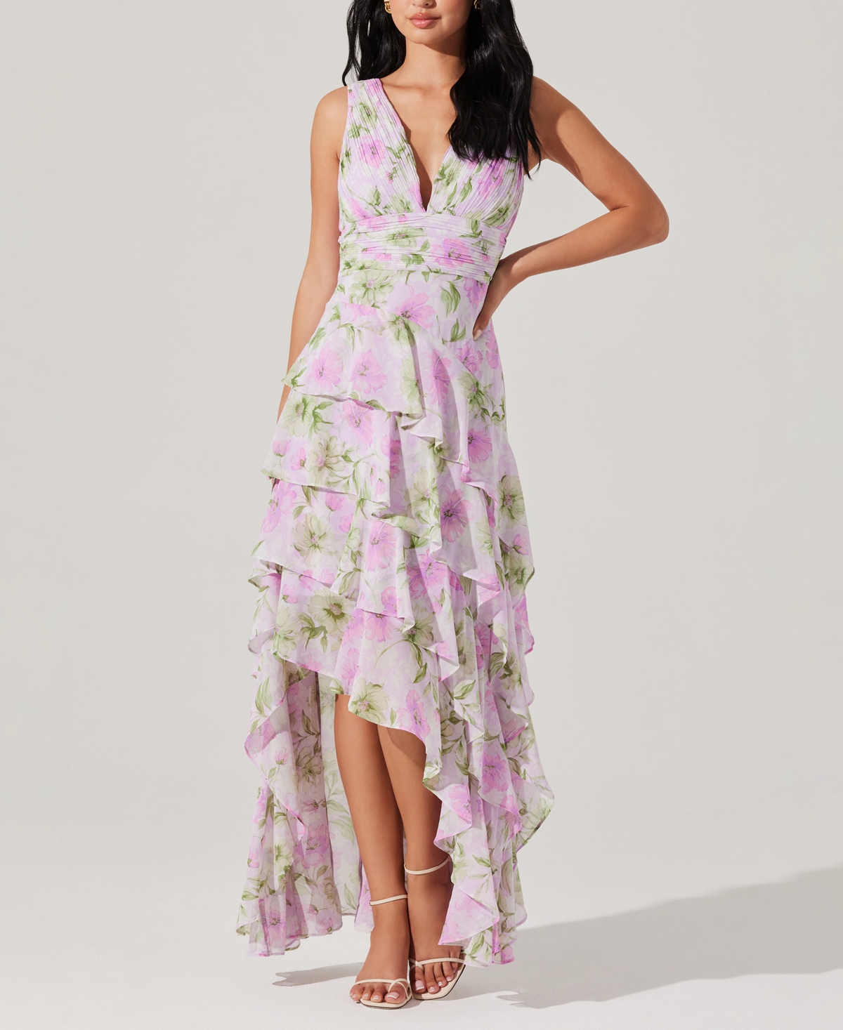 Women's Cytherea Floral-Print Ruffled Maxi Dress - Lavender Floral