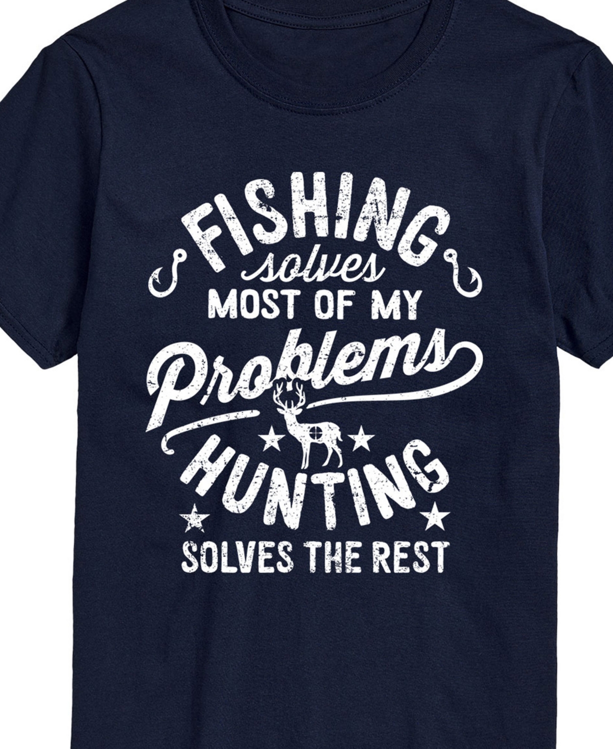 Airwaves Men's Fishing Solves Problems Short Sleeve T-shirt In Blue