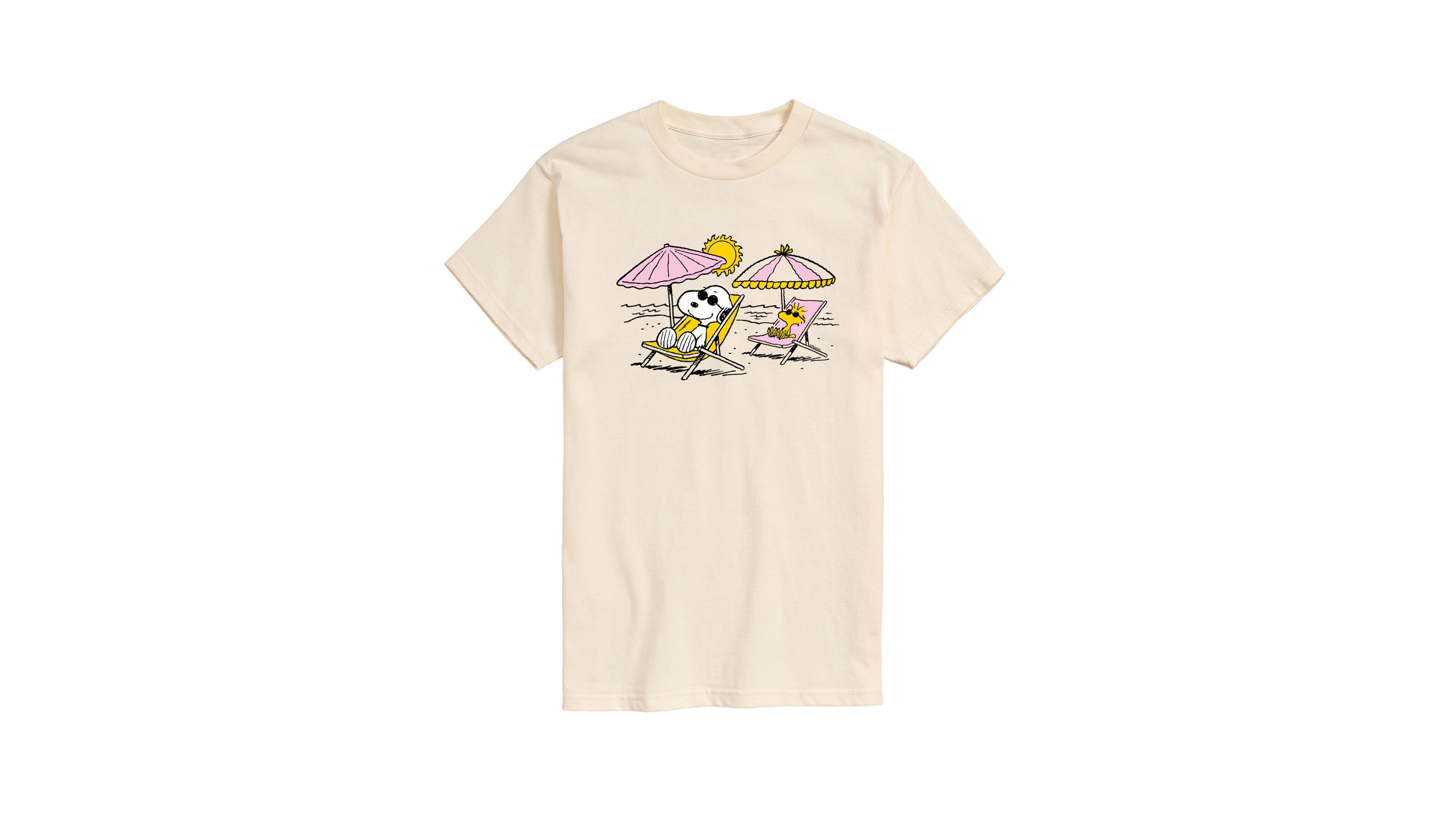 Airwaves Men's Peanuts Snoopy Beach Day Short Sleeve T-Shirt