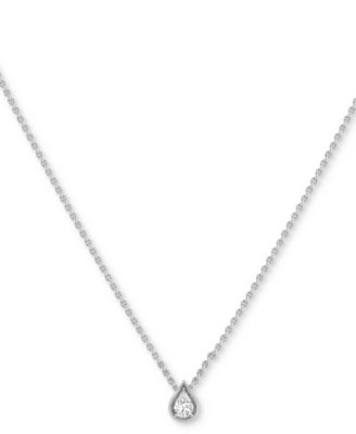 Diamond Tear-Shape 18" Pendant Necklace (1/5 ct. t.w.) in 14k White or Yellow Gold