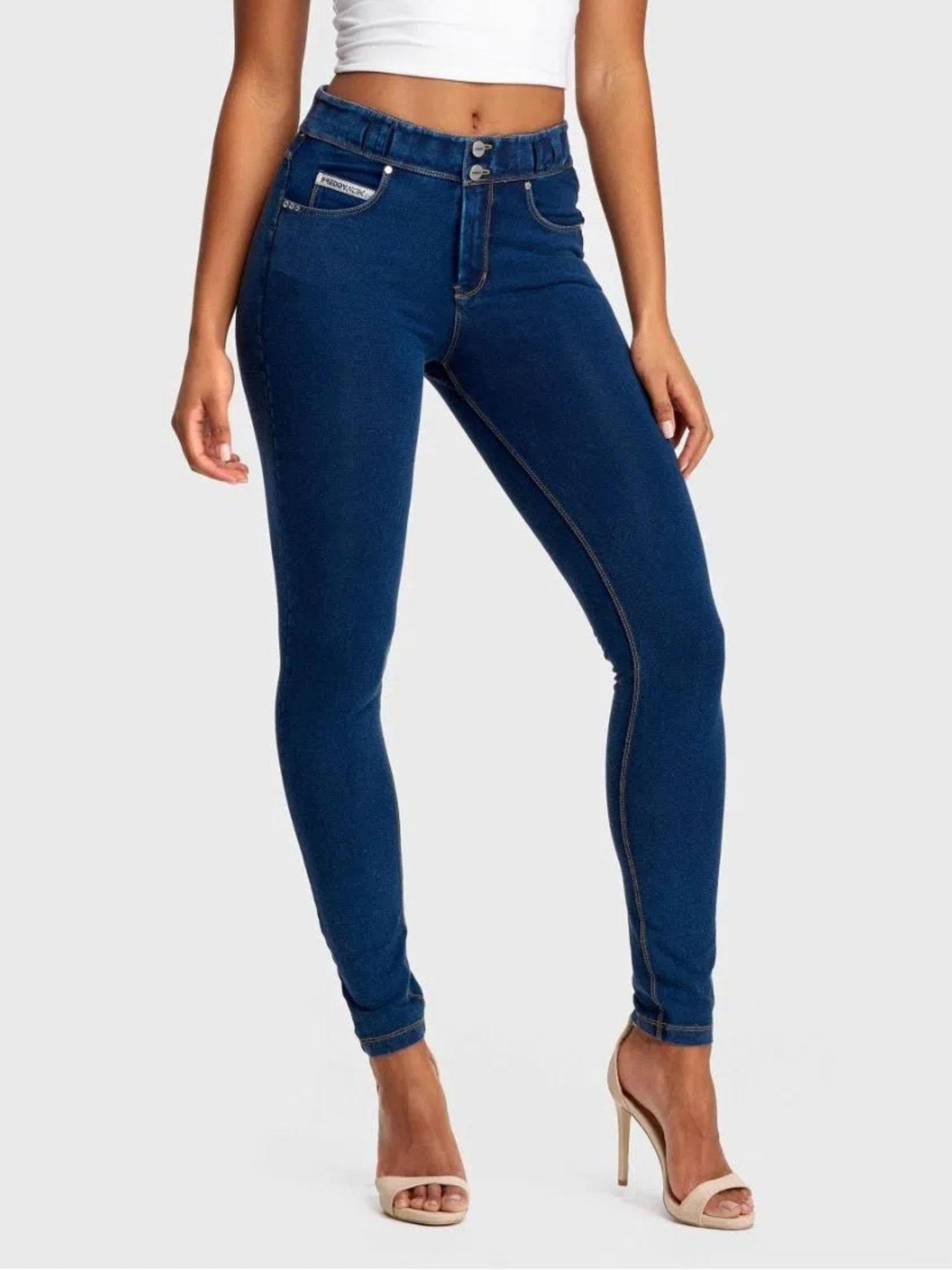 Women's Denim High Waisted Skinny Jeans - Blue