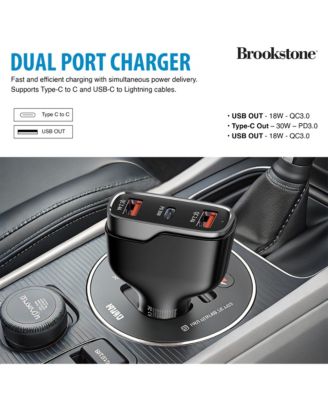 Tripple Port PD 50 Watt Rapid Car Charger and 4FT Lightning Cable Charging Kit