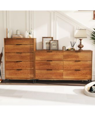 6-Drawer Dresser with Interlock System – Spacious Storage for Bedroom or Living Room
