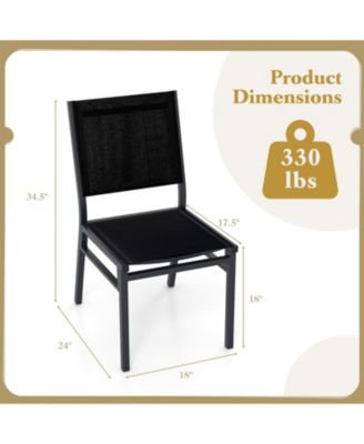 Comfortable Patio Dining Chairs Set of 2 with Breathable Design for Outdoor Use