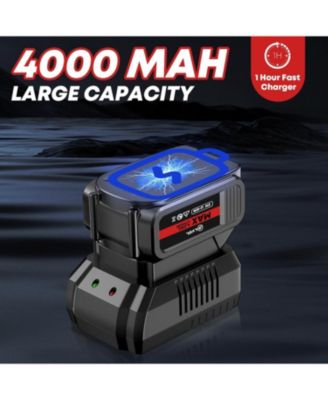 Cordless Impact Wrench, MAX 500N.M Brushless Impact Gun 1/2 inch, 4.0Ah Battery, 6 Sockets, 3200RPM Impact Driver wih Fast Charger