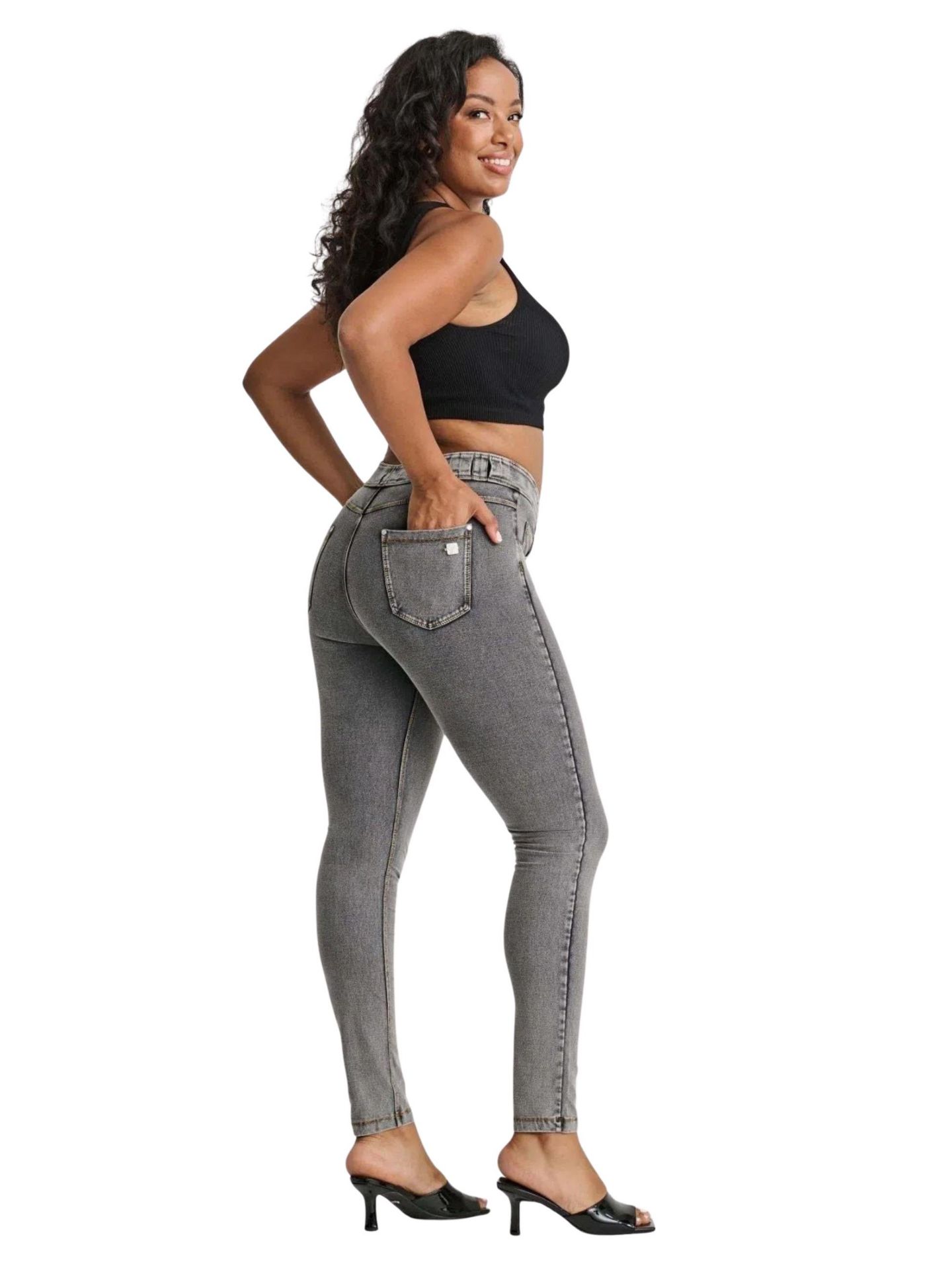 Женские джинсы Freddy High-Rise Shaping Denim Skinny, цвет: Серый — фото 3