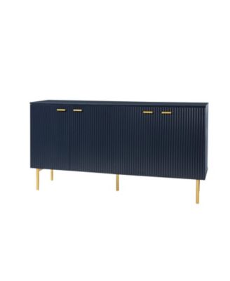 Contemporary 4-Door Sideboard with Adjustable Shelves and Legs, 63" Wide