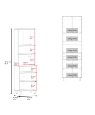 Bullhead City Kitchen Pantry with Open Storage and 4 Doors