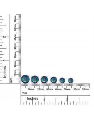 Set of 2 Round & Square Mystic Rainbow CZ Stud Earrings Sterling Silver