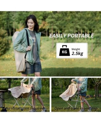 Foldable Camping Chair Can bear 110 kg Fishing Chair Portable folding chair With armrest and two pockets