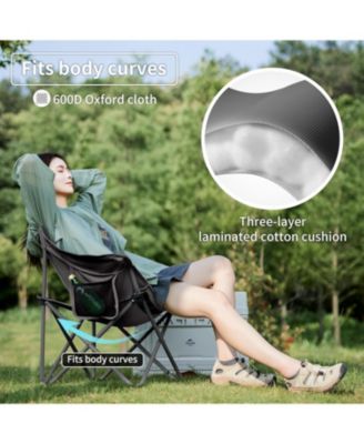 Foldable Camping Chair Can bear 110 kg Fishing Chair Portable folding chair With armrest and two pockets