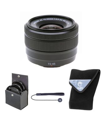 Fujifilm XC 15-45mm f/3.5-5.6 OIS PZ Lens, Black, Bundle with 52mm