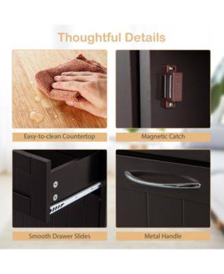 Kitchen Tilt Out Trash Cabinet with 2 Drawers and Adjustable Shelf – Space-Saving Trash Bin Organizer for Kitchen