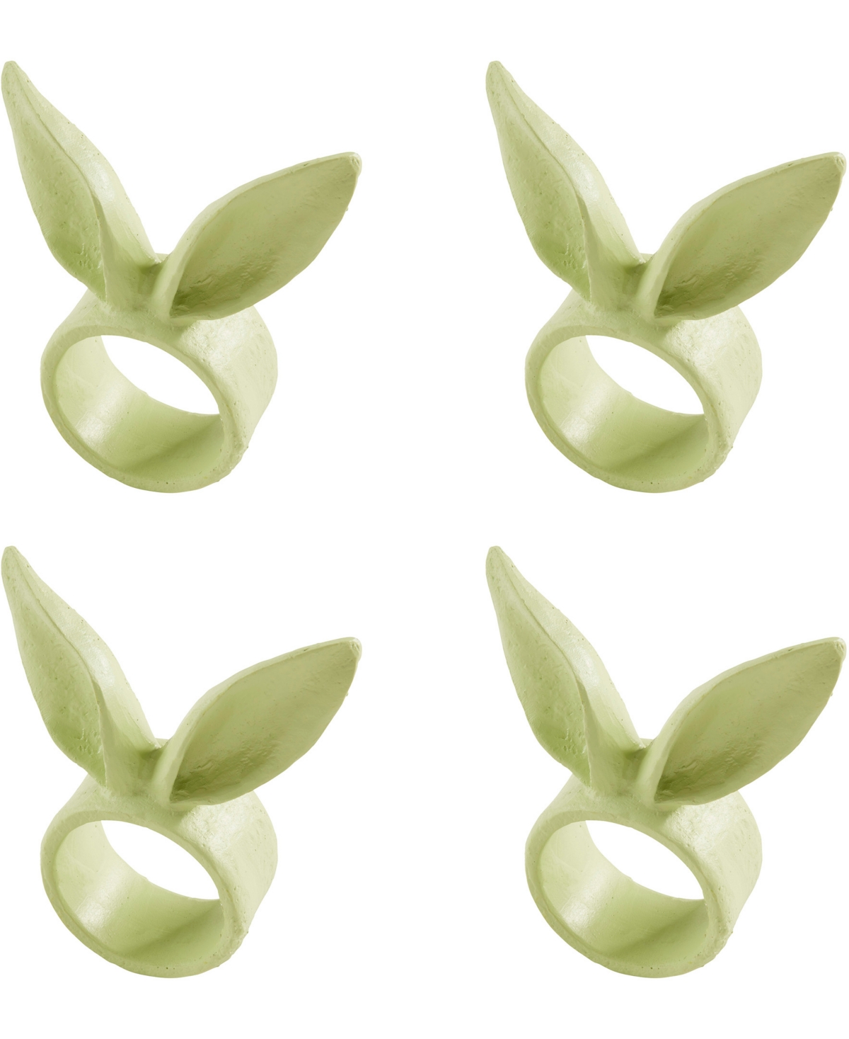 Saro Lifestyle Playful Bunny Ears Napkin Rings, Set Of 4 In Green