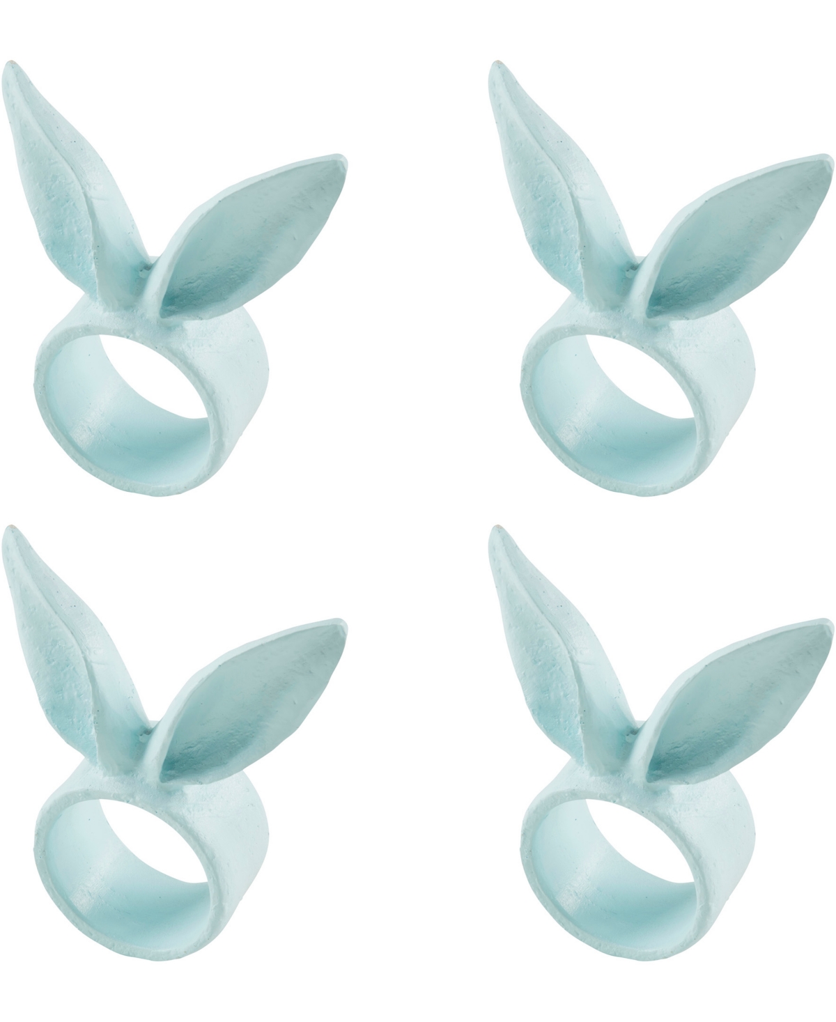 Saro Lifestyle Playful Bunny Ears Napkin Rings, Set Of 4 In Blue