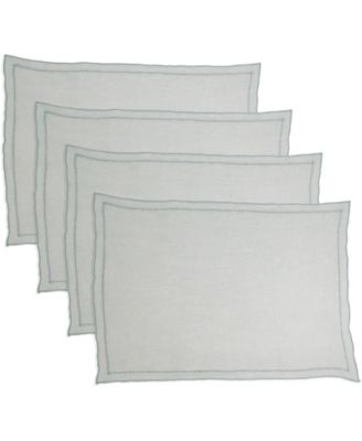 Stonewashed Overlock Linen Edge Placemats, 14" x 20"